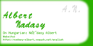 albert nadasy business card